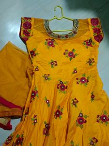 Yellow Anarkali Dress
