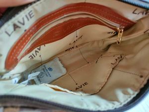 Lavie Tan Brown Logo Printed Sling Bag