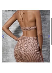 Urbanic All Over Sequins Backless Party Dress