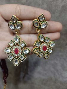 Elegant Kundan Dangle Earrings