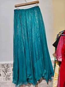 Teal Floral Ethnic Skirt Free Size Fixed Price