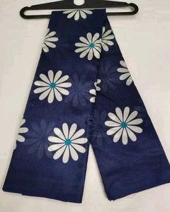 Navy Floral Print Saree