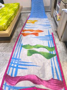 Elegant Blue Printed Saree