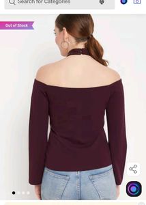 Madame halter neck wine top