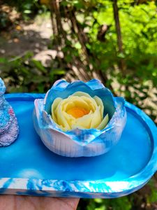 Teddy Bear &amp; Lotus Candle with Trinket Tray
