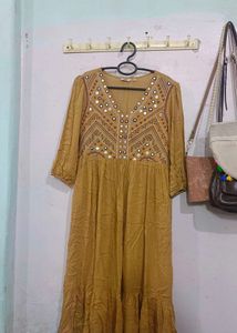Gown Dress With Mirror Work