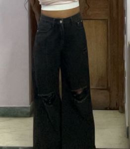Ripped Wide Leg Jeans