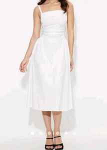 Elegant White Midi Dress – Size L (Never Worn)