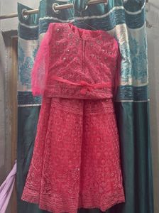 Pink Embroidered Lehenga Choli Set