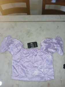 Lilac ruched crop top