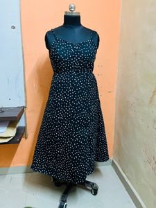 Black Polka Dot Dress Xl Size