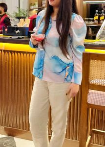 Blue Marble Print Shirt