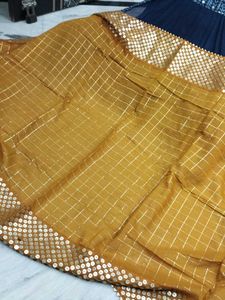 Musterd Sequin Trim Dupatta( Like Dress Material)