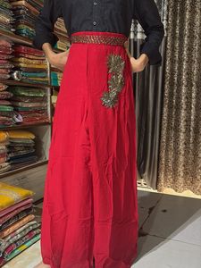 suit with fancy pallazo work