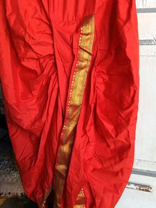 Festive Red Cotton Dhoti