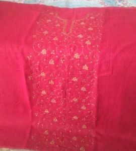 kashmiri embroidery cotton full suit piece (unstit