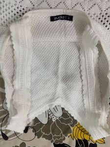 White Knit Tank Top