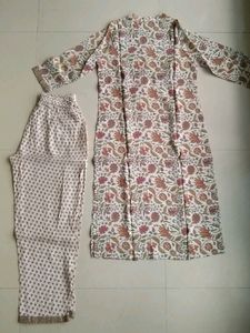 Cream Kurta Set Size-XL
