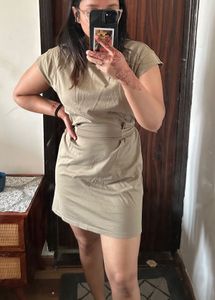 MANGO Mini Dress With Tie Up Back
