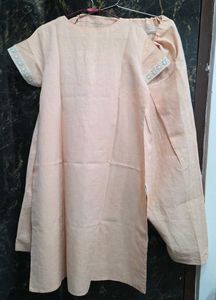 Peach Lace Kurta Set