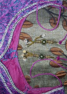 Purple Brocade Readymade Saree Blouse