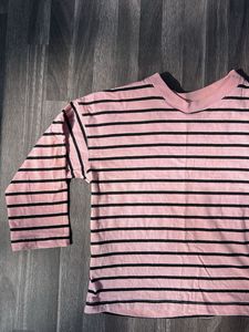 Striped Pink &amp; Black Top