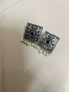 Silver Oxidized Earrings Set🖤