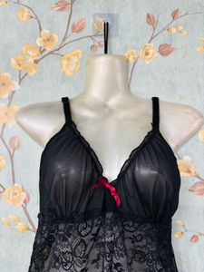 Black Lace Babydoll Dress
