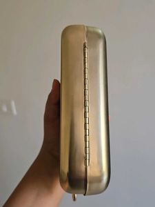 ZARA Unisex Gold Metal Sling Bag