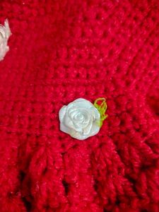 Adorable Handmade Red Crochet Dress