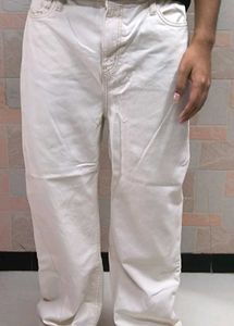 Off-White Wide Leg Jeans