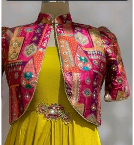 Silk Anarkali Suit With Banarasi Jacket