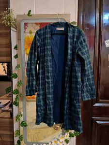 Plaid Open Front Cardigan