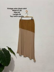 Y2K Vintage Color Block Skirt