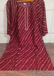 Striped Maroon Kurti Size Xxl
