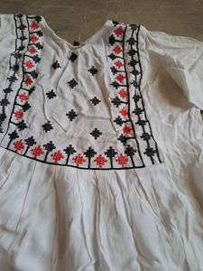 White Embroidery Short Kurti For Daily Wear 🤍🌸💫