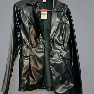 SSS Faux Leather Blazer