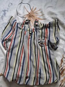 Striped Button-Up Top Combo