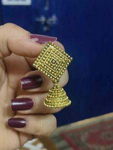 Golden Jhumka Earrings