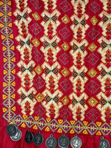 Flared Dress/Gown With Embroidery Yoke