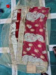 Heavy Wedding Saree Net With Fabric
