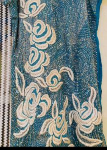 Embroidered Teal Dress Heavy Piece Looms Preety