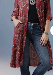 Printed Ethnic Longline Shrug 💢