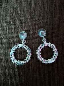Sparkling Rhinestone Circle Drop Earrings