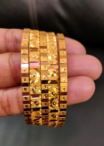 Gold Plated Bangles Set Of 5 (2/4) - 5pcs