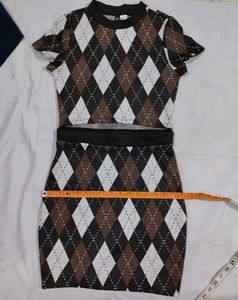 Argyle Cutout Mini Dress