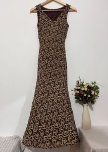 Vintage Print Maxi Dress