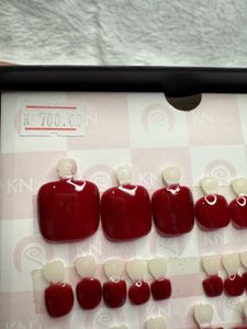 (sale)Maroon Press On Nails 4 Ur Toes- Leg