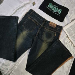 Bootcut Y2K Denim With Leather Sides