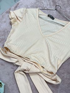 Peach Tie-Front Crop Top size XS/S